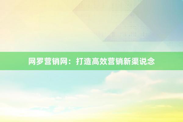 网罗营销网：打造高效营销新渠说念
